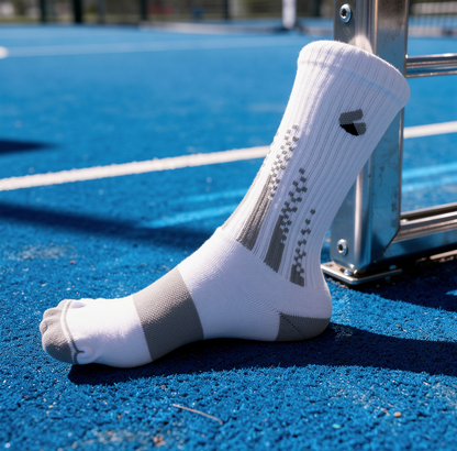 Padel Socken Crew Weiss/Grau
