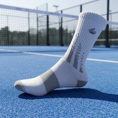 Padel Socken Crew Weiss/Grau
