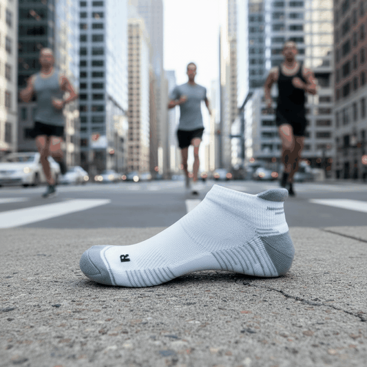 Running Socks Low Cut White/Grey