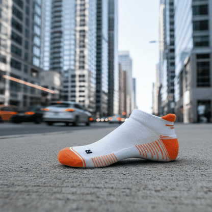 Running Socks Low Cut White/Orange