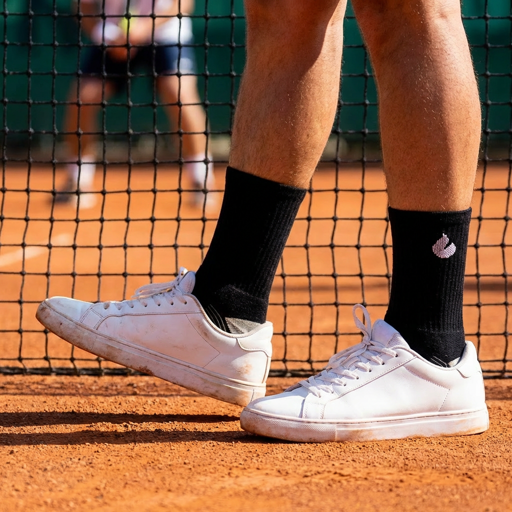 Chaussettes de Tennis Crew Noir/Gris
