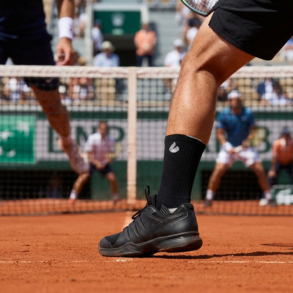 Chaussettes de Tennis Crew Noir/Gris